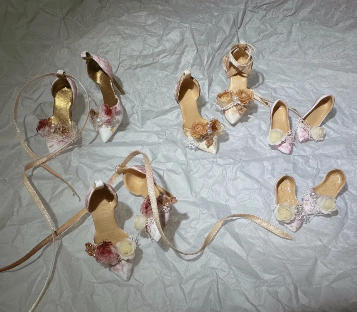 

Blythe/кукольная обувь, винтажные аксессуары для кукол на высоком каблуке с заостренным шнуровкой и высоким каблуком