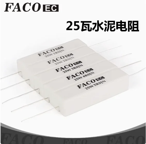 

4pcs/lot FACOec 25W cement resistance horizontal axial frequency divider component free shipping