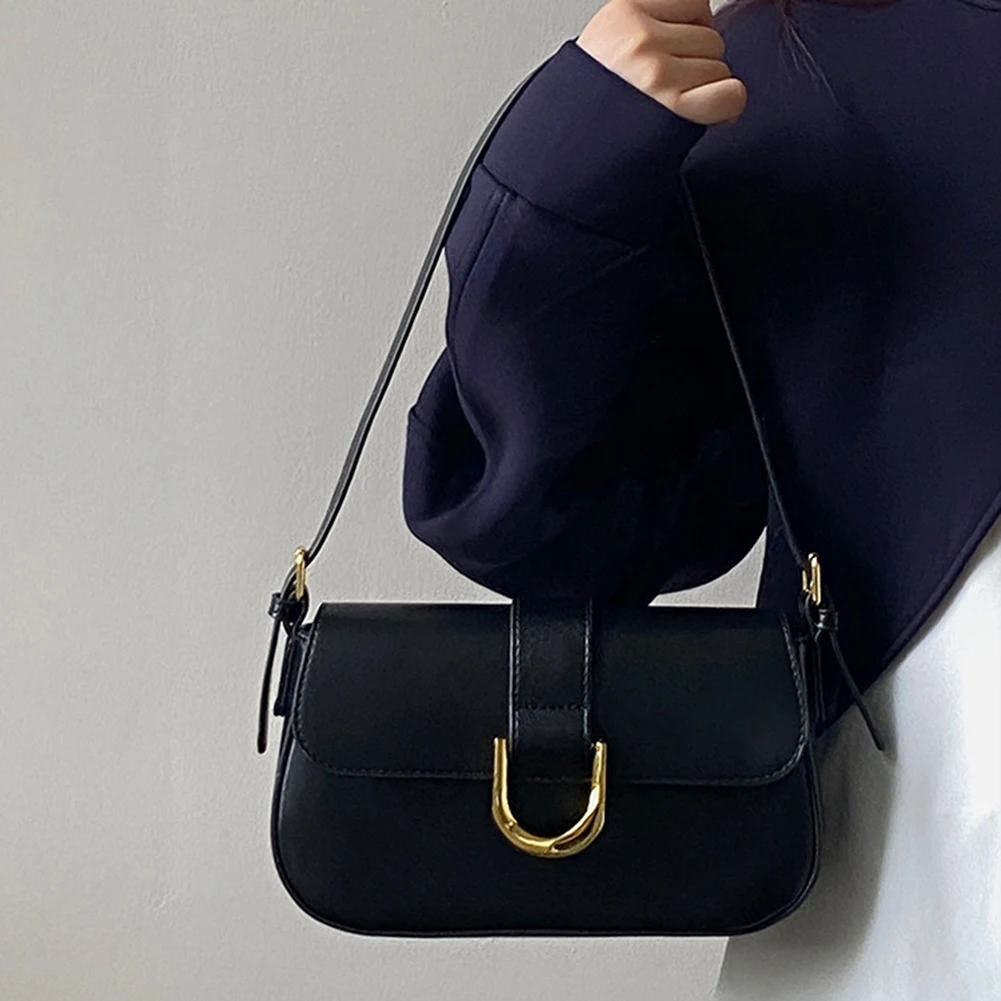 Borsa a tracolla in pelle verniciata retrò per donna Borsa a tracolla con patta di lusso Borsa sotto le ascelle in tinta unita Borsa a tracolla rossa Borsa da donna