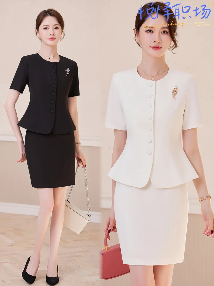 Women's summer suit for jewelry store workwear, high-end hotel manager, management, front desk professional suit, gold shop atti