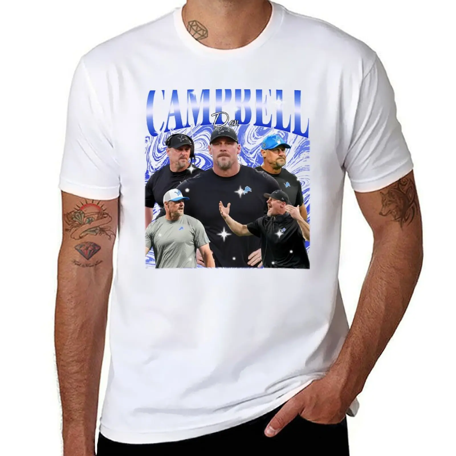 

Dan Campbell Retro 90s T-Shirt man t shirt graphic t shirts for man slim fit T-Shirt