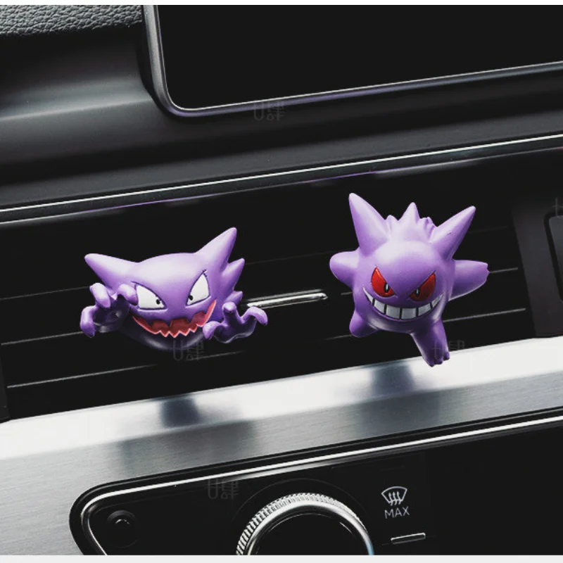 Perfect Packaging Ghost Pokemon Figure Car Interior Air Outlet Decoration Gastly Gengar Haunter Duskull Anime Car Ornament Gifts