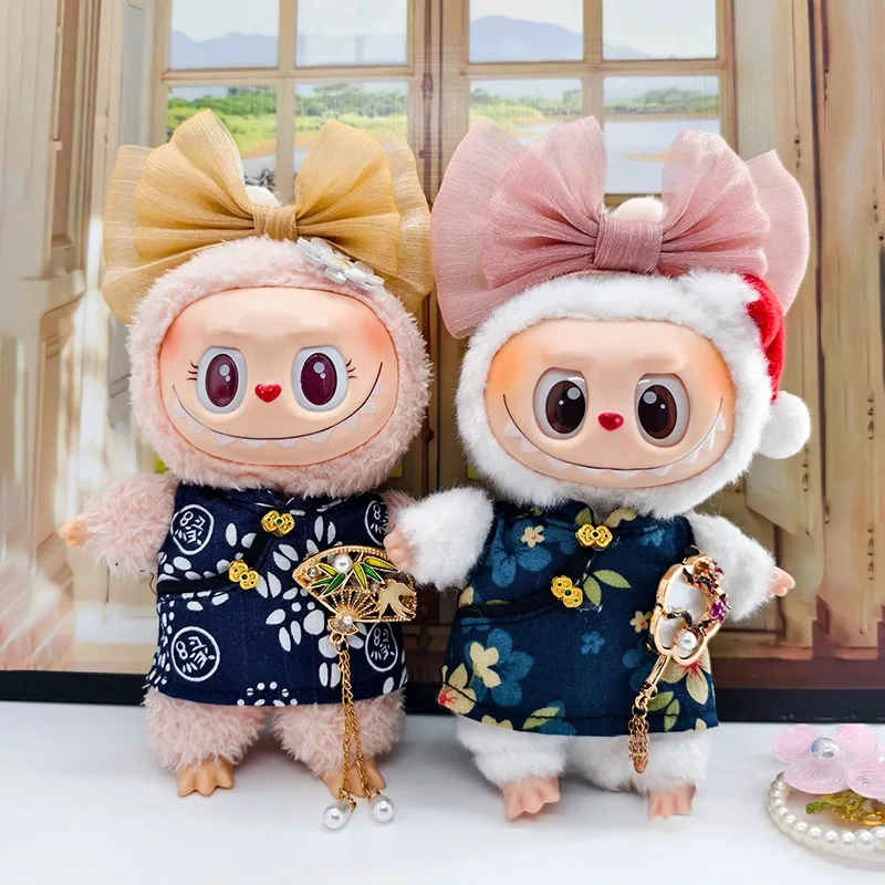 

Новое стильное платье Ципао для кукол Labubu 17 см, традиционный наряд Cheongsam с вышивкой для виниловой художественной коллекции игрушек