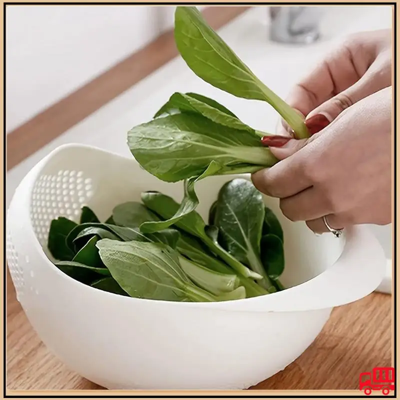 

Fruit Bowl Washing Drain Basket Washing Basket Withhandle Home Kitchen Storage Rack