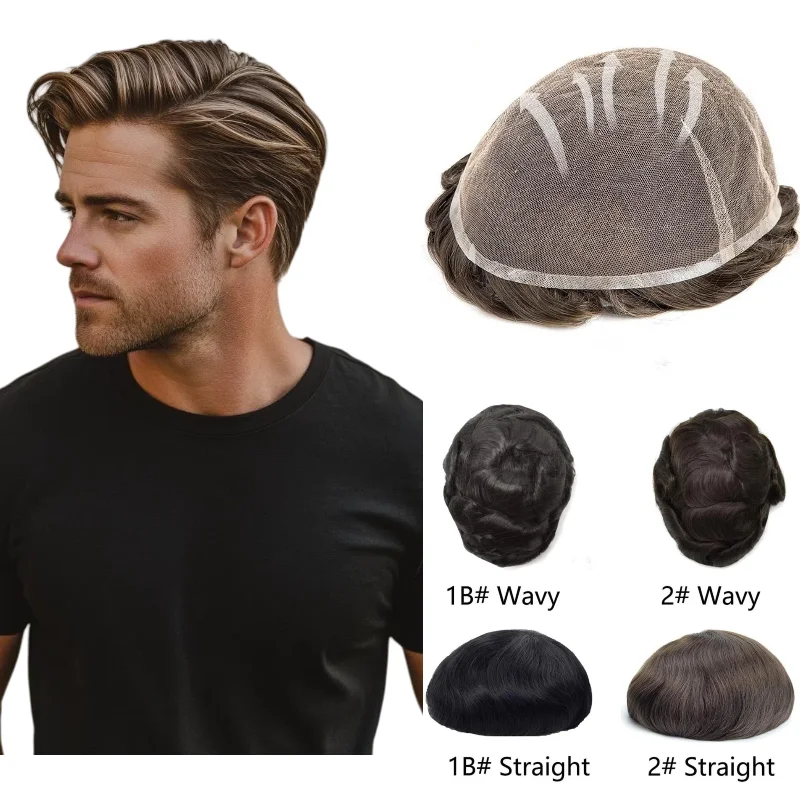 

Full HD Swiss Lace Toupee For Men | 100% Human Hair Hairpiece With Gray Blending, Looks Natural & Authentic