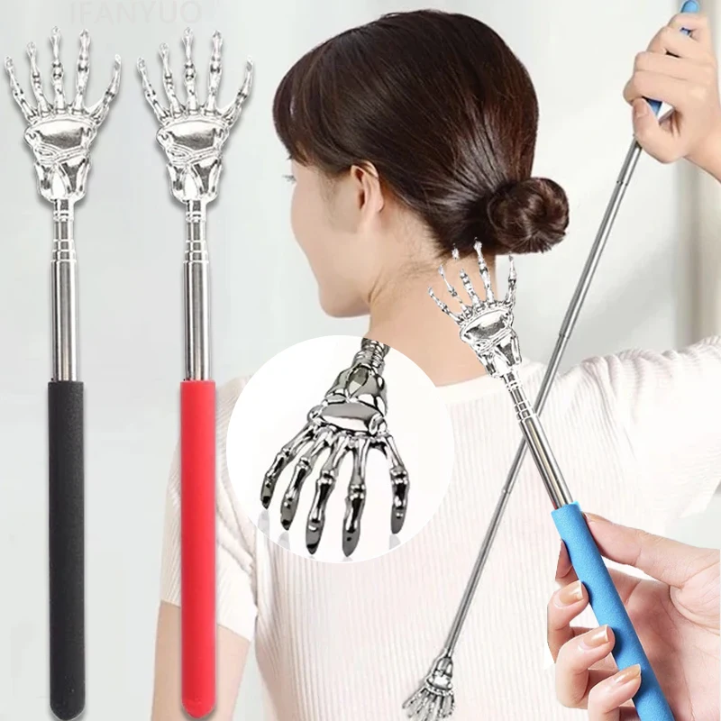 1/2pcs Massager Back Stainless Steel Scratcher Ghost Hand Telescopic Scratching Portable Extendable Products Itch Massage Tools