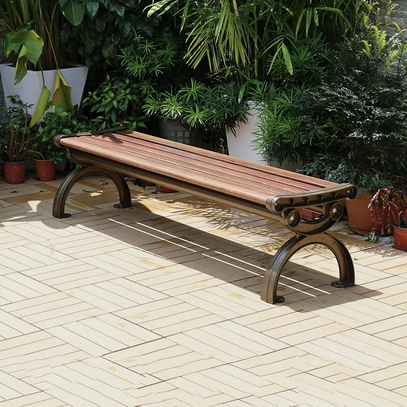 Luxury Modern Cast Aluminum Long Chair Durable All-Weather Garden Bench For Outdoor Patio Terrace Park Gym Mall Hotel-Hot Sale