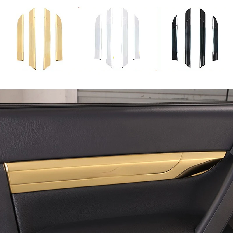 4pc Stainless Steel Inner Door Panle Decoration Cover Fit For Mitsubishi Pajero Montero v93 v97 v98 2007-2021