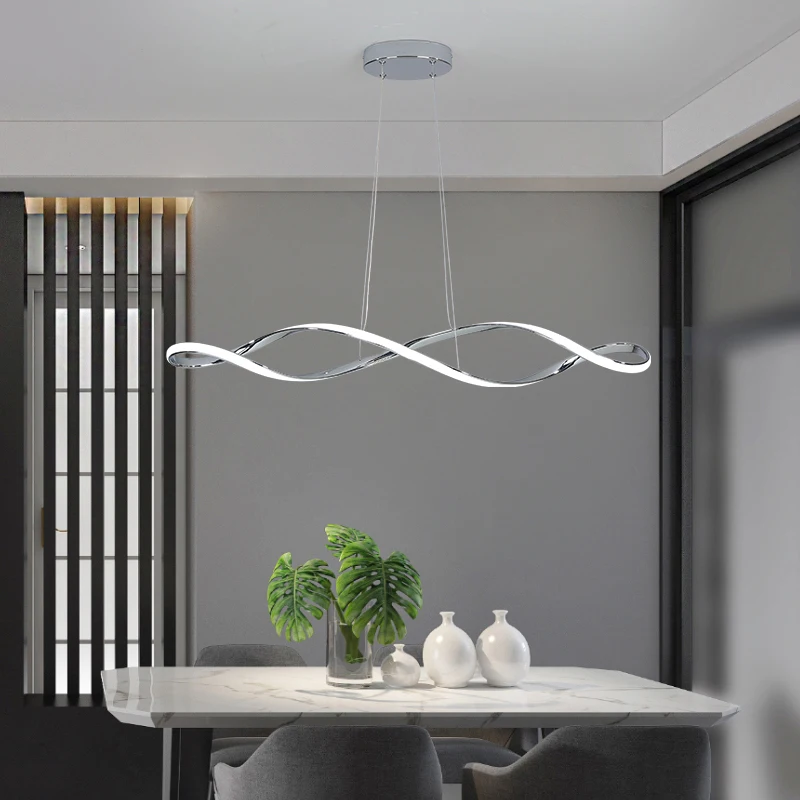 Smart Home Alexa Modern Led Pendant Lights For Dining Living Kitchen Room Gold/Chrome Plated Pendant Lamp Fixtures