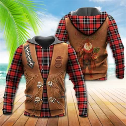 West Cowboy 3d Print Hoodie For Men TIKI Xmas Elemental Sweatshirt Hoodies Autumn Winter Fashion Long Sleeved Pullover Sportwear