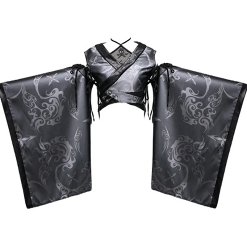 Gothic Shirts Kimonos Woman Japanese Kimono Ninja Women Cosplay Shirt Detachable Long Sleeves Blouse Female Tops Partywear