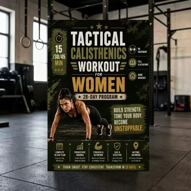 Calisthenics Workout for Women - 28-Day No-Equipment Home Exercise Program NoteBook