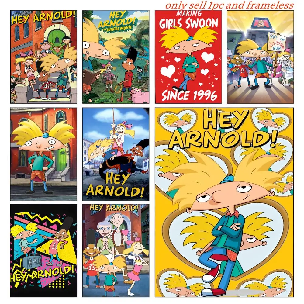 Hey A-arnold ANIME cartoon Poster Posters Sticky Vintage Room Home Bar Cafe Decor Kawaii Room Decor