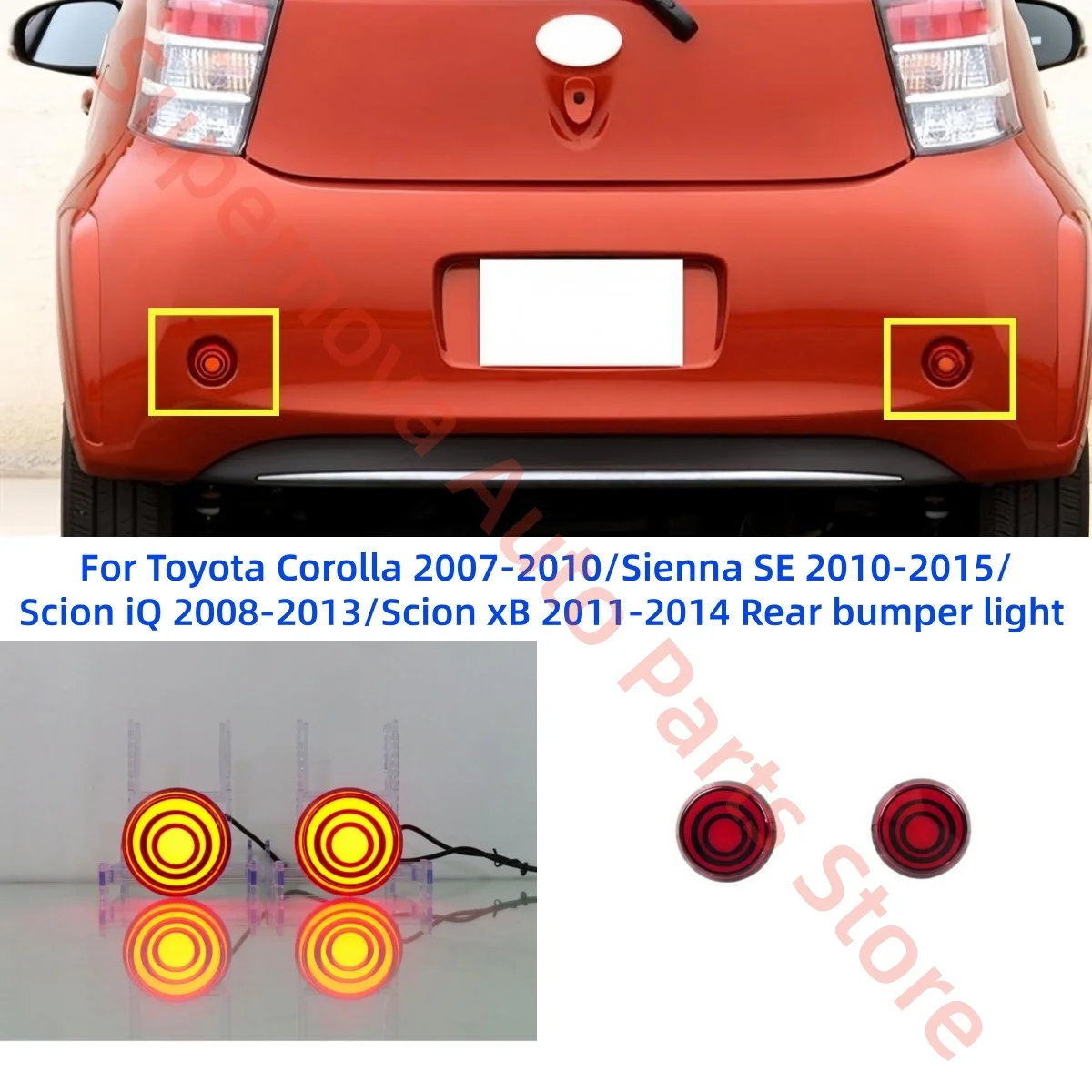 For Toyota Corolla 2007-2010/Sienna SE 2010-2015/Scion iQ 2008-2013/Scion xB 2011-2014 Rear bumper light Brake light Turn signal