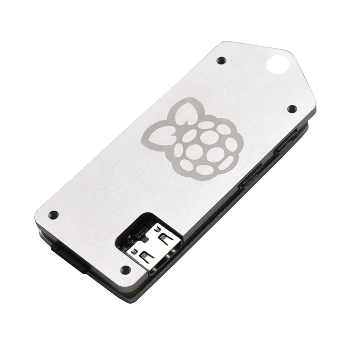 Para Raspberry Pi Zero 2 W Pi 0 2W Caja de placa Mini USB Cable Heak Disks Funda protectora ZV2 CNC Shell (Plata)