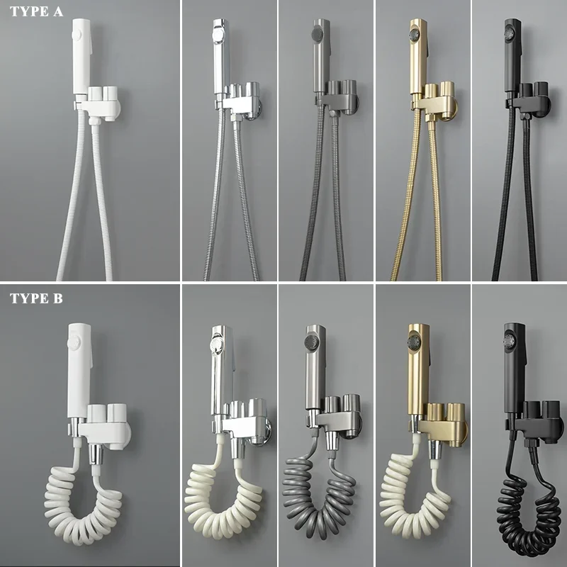 

Bidet Sprayer Single Hole Toilet Closet Brass Cold 2 Ways Valve High Pressure White/Black/Gold/Chrome/Grey ABS Plastic Sprayer