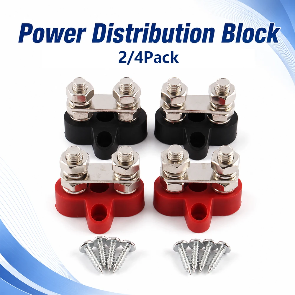 

Heavy Duty 5/16" Dual Stud Bus Bar 12V 200A Battery Distribution Terminal Block for Auto Truck RV Marine Boat