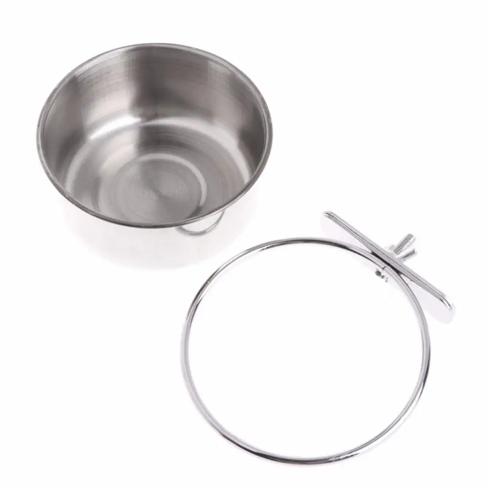 สแตนเลส Bird Feeder กล่อง Parrot ถ้วยชามคอนเทนเนอร์อาหารน้ำอุปกรณ์อุปกรณ์เสริม