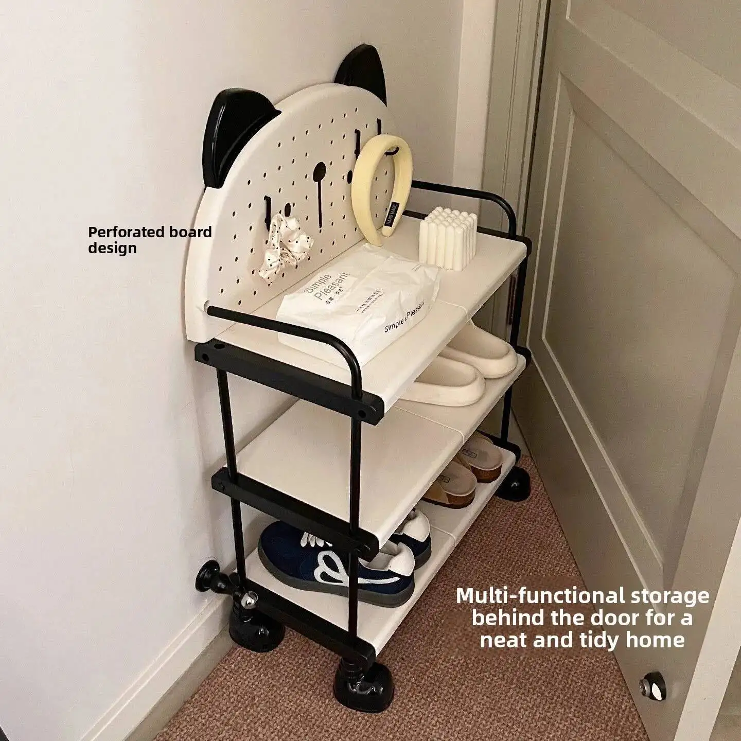 Simple Shoe Rack for Children's Dormitory, Multi-tiered, High-visibility Home Entrance Door Shoe Cabinet, Storage Solution