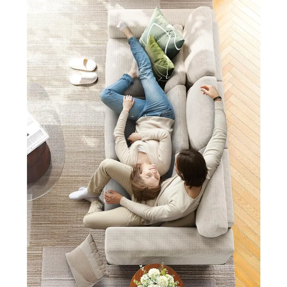 Sofá de 89 ", sofá de 3 lugares para sala de estar, sofá moderno com assentos profundos e braços largos