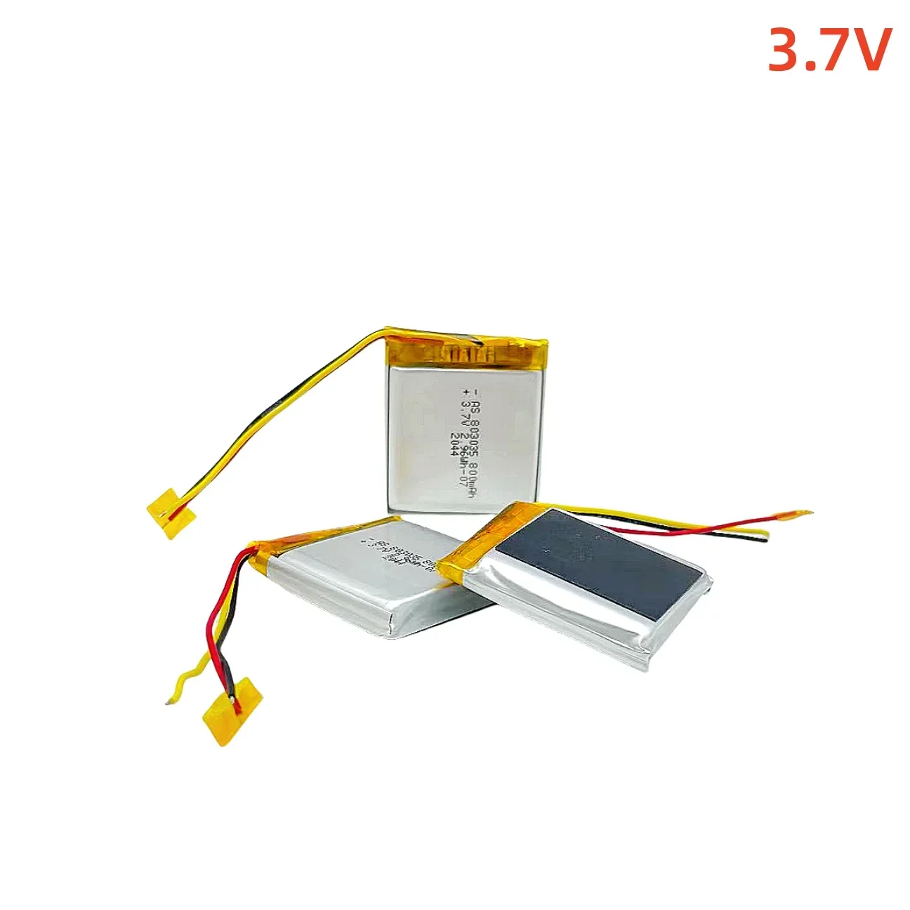 803035 3.7V 800mAh lithium polymer Lipo rechargeable battery, suitable for MP3, MP4, MP5, GPS camera, Bluetooth speaker, etc