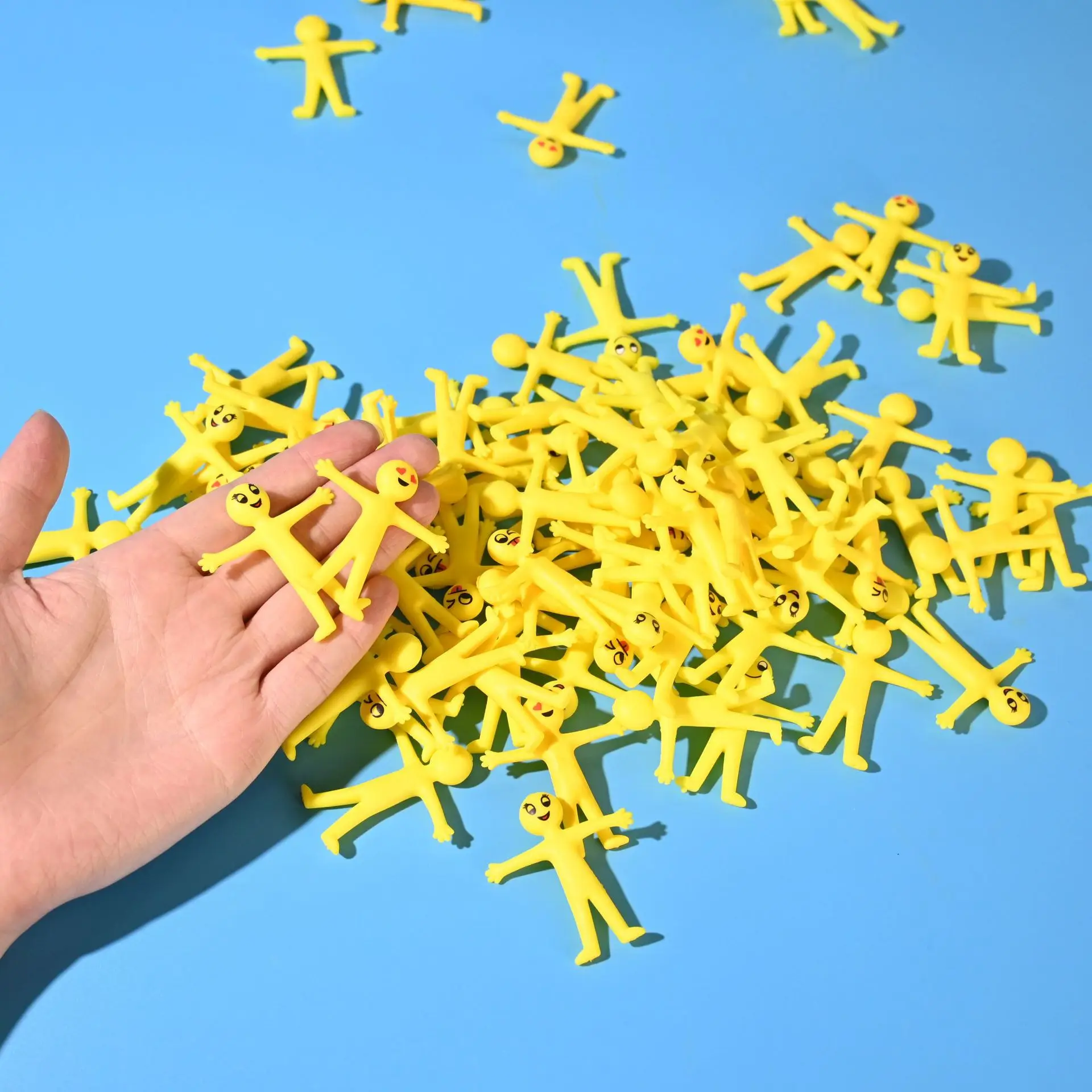 Dehnbarer Gelber Mann Fidget Toy TPR Dehnbares Quetschspielzeug Stressabbau Lustige Biegbare Figur für Kinder Erwachsene ADHS Spielzeug – Detail 3