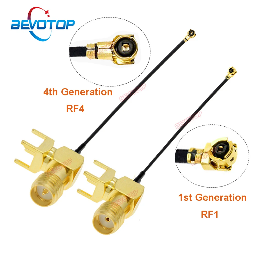 1PCS SMA to IPX RF1.13 Cable 4Pin PCB RP-SMA/SMA Female to 1st/4th Generation RF1/RF4 Female Jack WIFI Antenna Extension Jumper