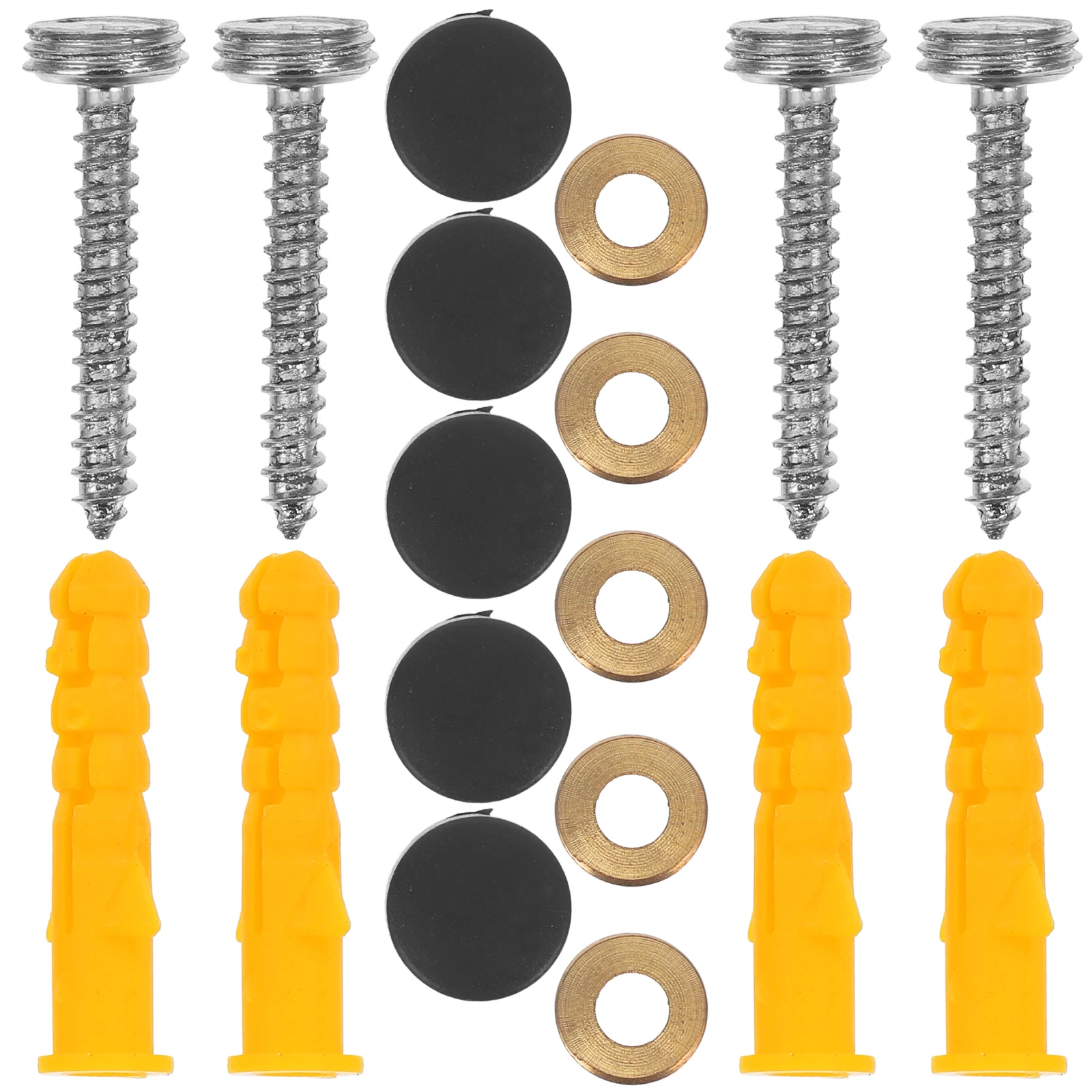 

20 Sets Black Screw Cap Covers Decorative Mirror Nails for Mirrors Glass Furniture Mounting Nickel Plated Iron Hardware