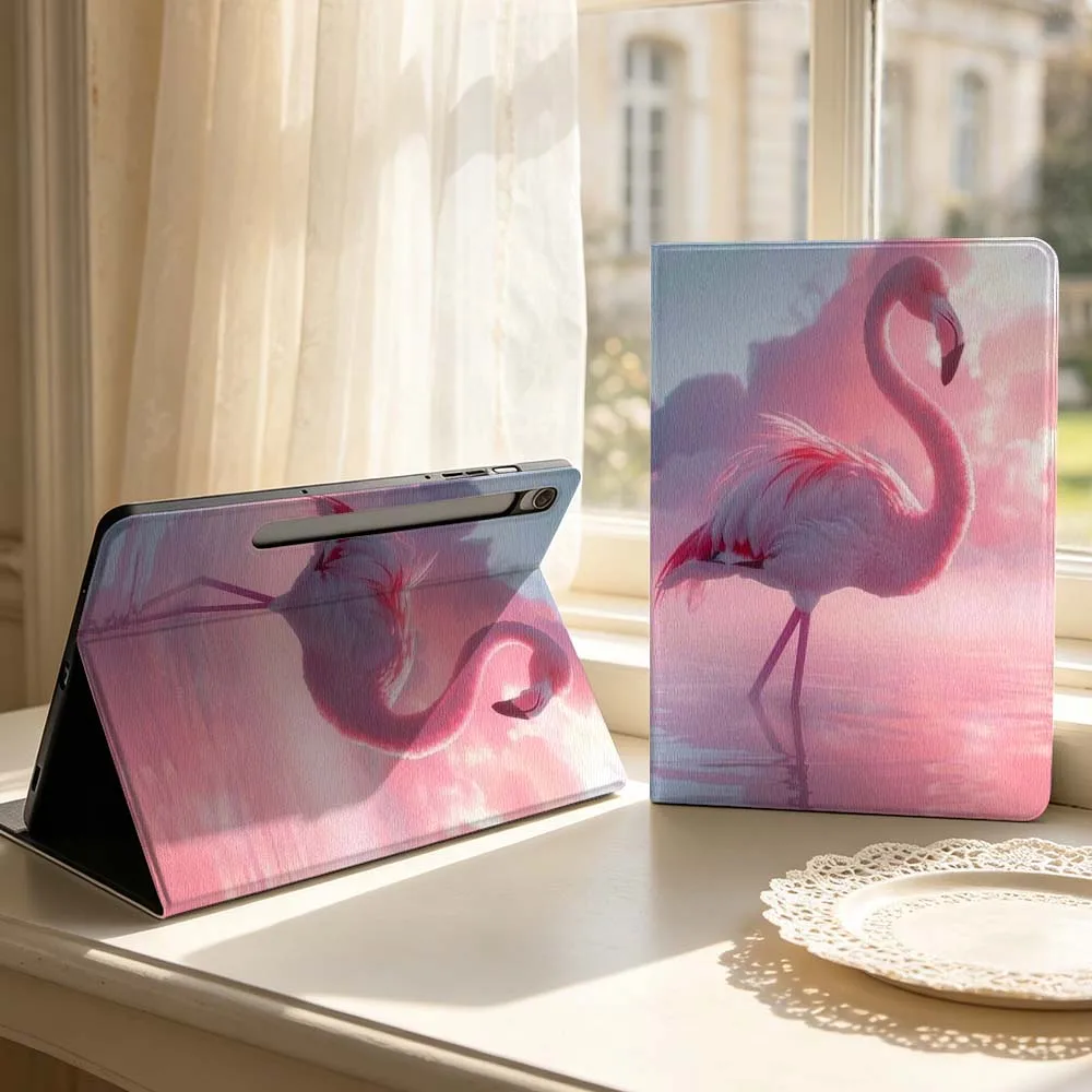 Animal Flamingo Pattern Soft For Samsung Galaxy Tab S11 S10 S9 S8 S7 S6 A9 A8 A11 Lite FE Plus Pen Tray Tablet Case