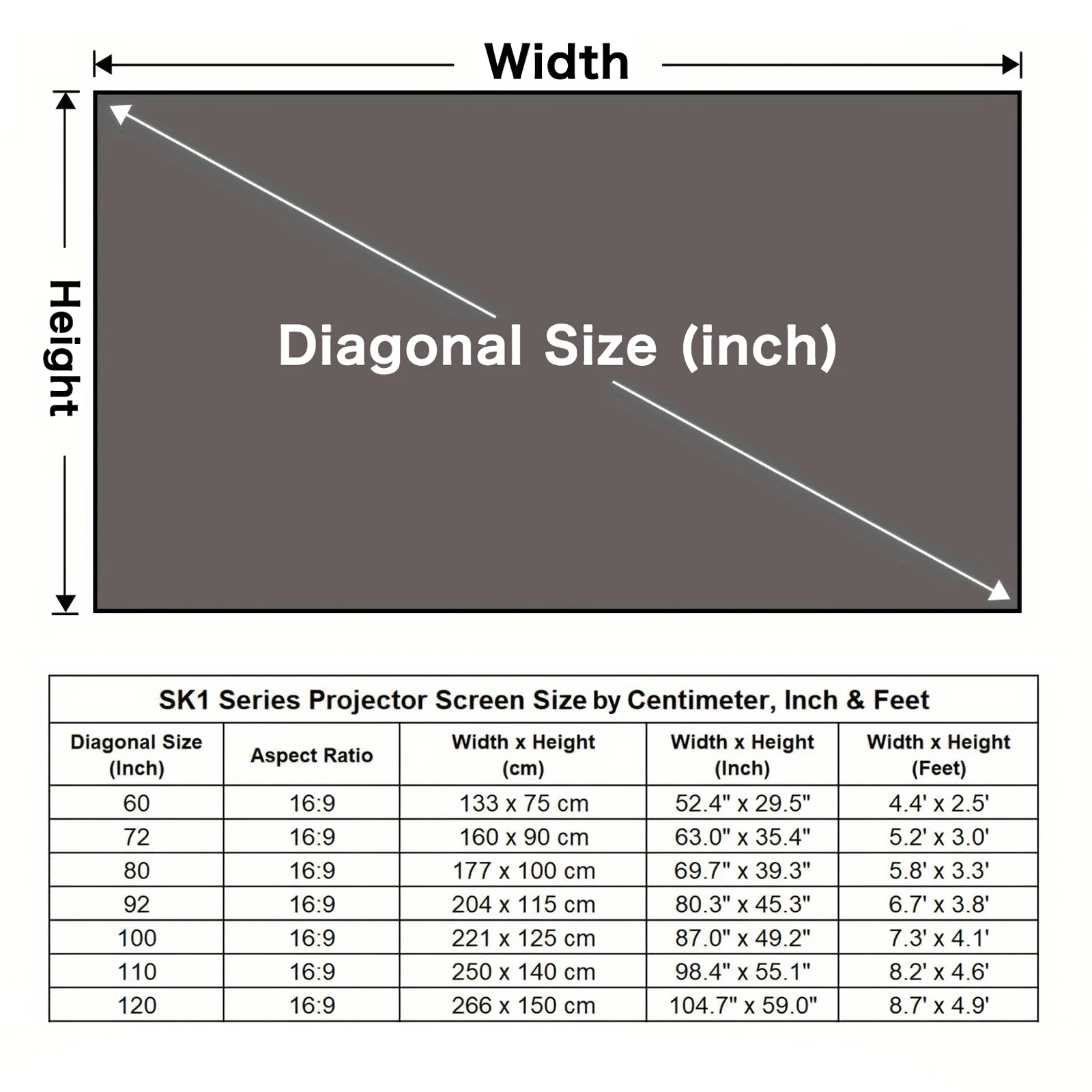 Portable Projector Screen 16:9 Foldable Projection Screens Home Cinema House Indoor Outdoor Theater 4K HD 1080P Anti Light Flat