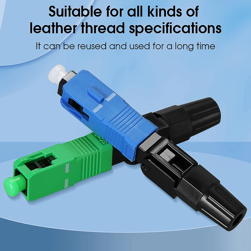 FTTH Optical Fiber Quick Connector Single Mode SCUPC/APC Leather Fiber Optic Cable Cold Splicing Fast Connector Assembly Tools