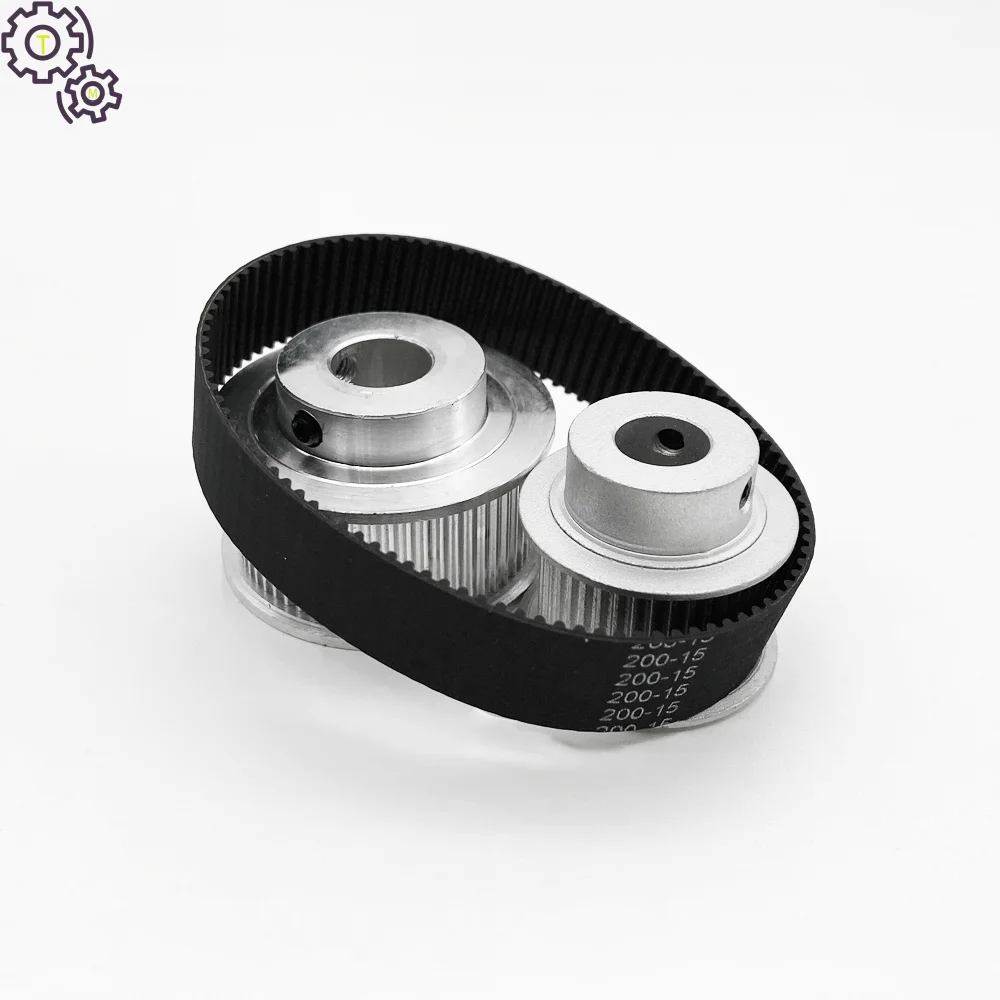 HTD 5M Timing pulley kit 20Teeth 60Teeth 1:3 reduction ratio  arc synchronous belt optional kit HTD5M20T 60T  belt width 10/15mm
