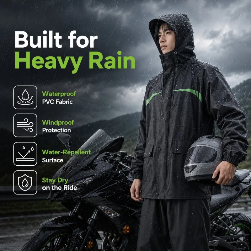 Unisex 2-Piece Waterproof Cycl - Cycling Commuter Rain Jacket review and price