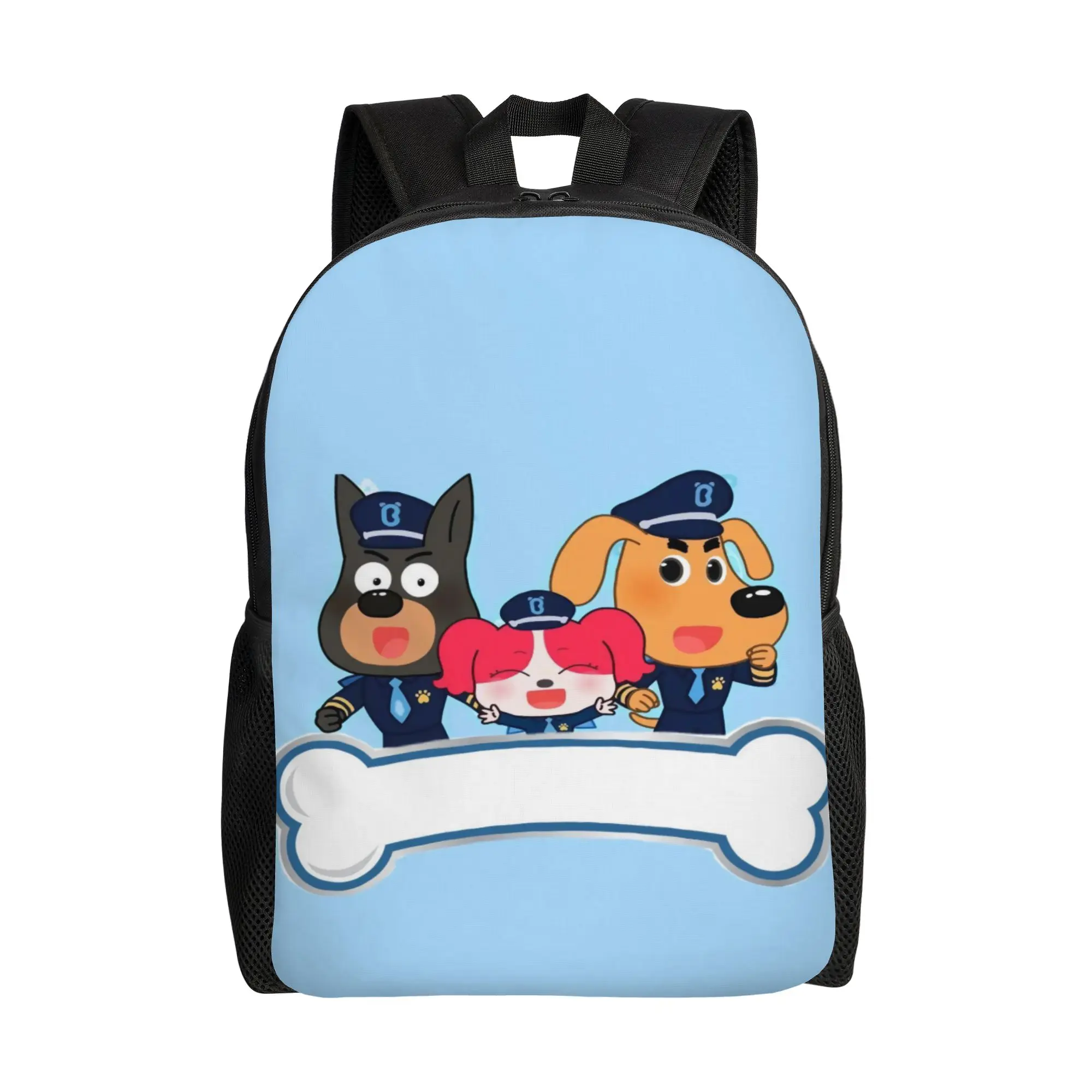 Sheriff Labrador Cartoon Animation Backpack Unisex  Durable Backpacks Polyester Casual School Bags Workout Custom Rucksack