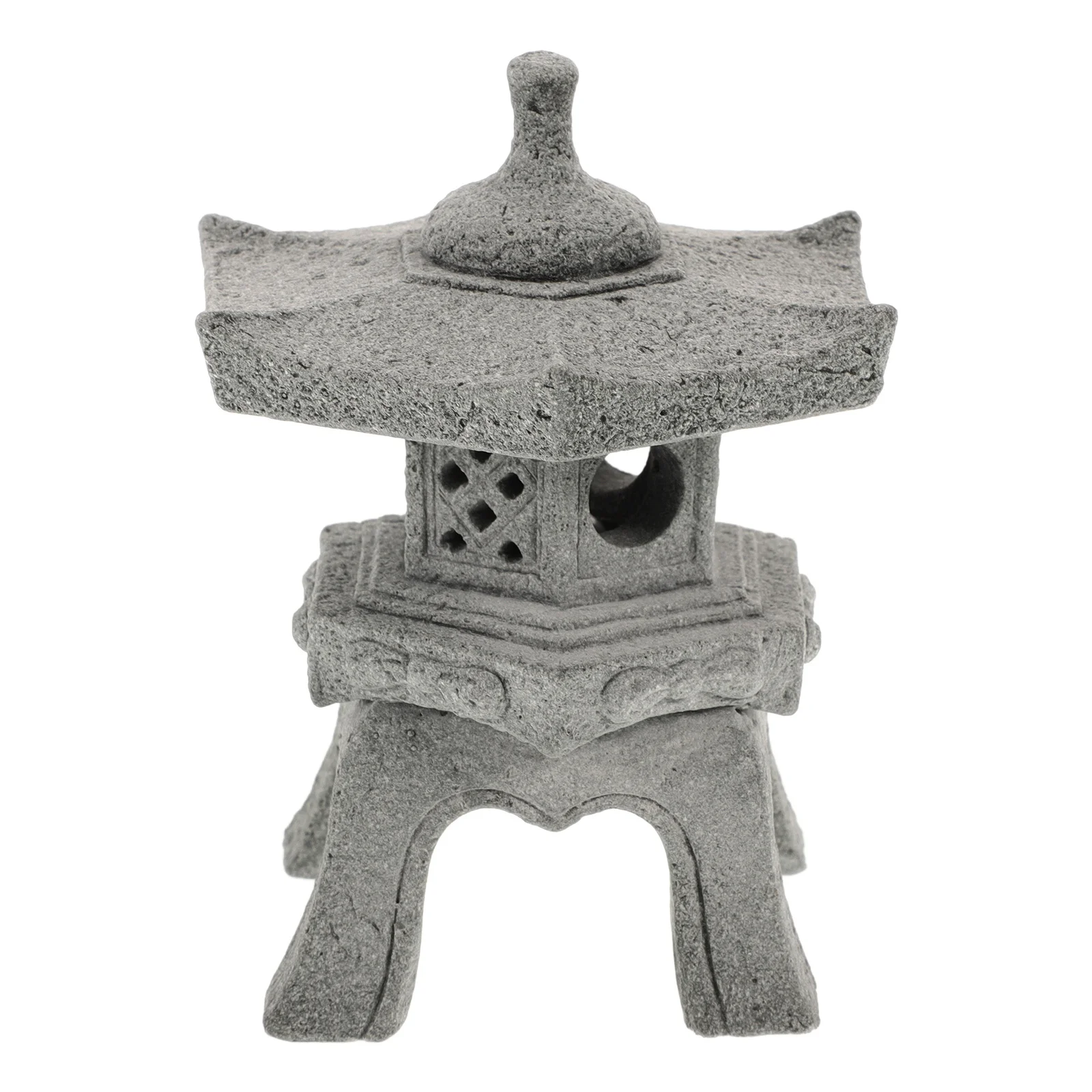 

1 set Mini Pagoda Ornament For Garden Bonsai Landscape Decor Simulation Six-Sided Pavilion Outdoor Yard Micro Scene Adornment