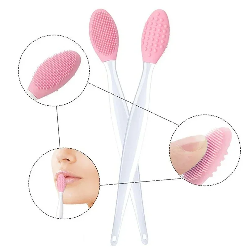 Bellezza Cura della pelle Lavaggio viso Spazzola in silicone a doppia faccia Spazzola detergente Esfoliante Naso Pulito Spazzole per rimozione punti neri Strumenti