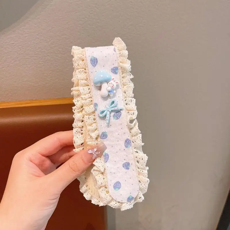 Haarband für Mädchen mit Blumensticker, für gebrochenes Haar und Pony, als Kopfbedeckung zum Gesichtwaschen, Haaraccessoires – Detail 6