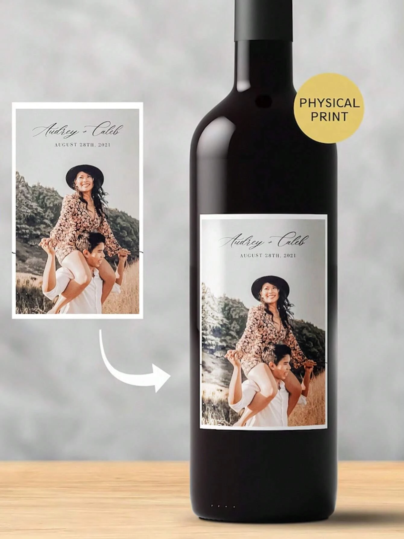 Benutzerdefinierte Foto-Flaschenetiketten, personalisierte Wein-Hochzeitsetiketten, Geburtstag, Hochzeit, Geschenke, Abschlussfeier, Raumdekoration, Zuhause, Harmonie