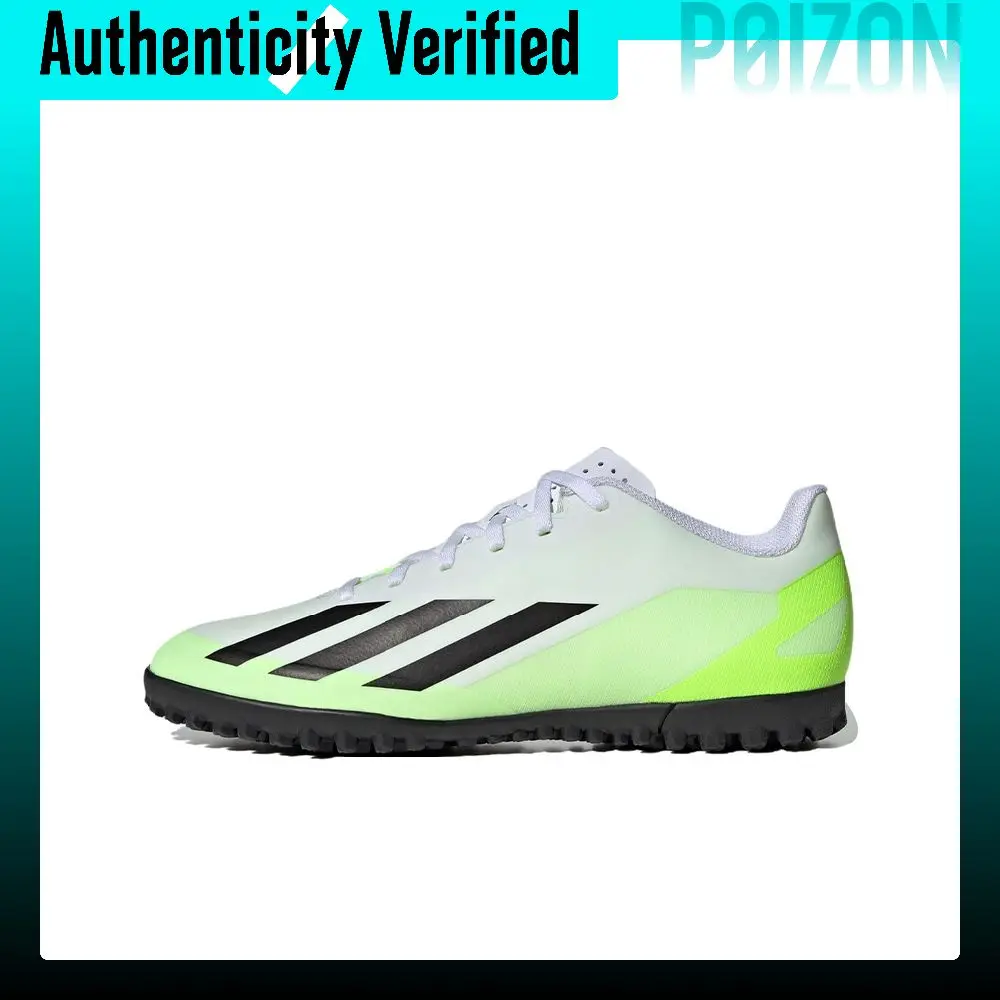 Adidas X Crazyfast.4 TF Turf PU Synthetic Leather Soccer Shoes Unisex Black White Green IE1583