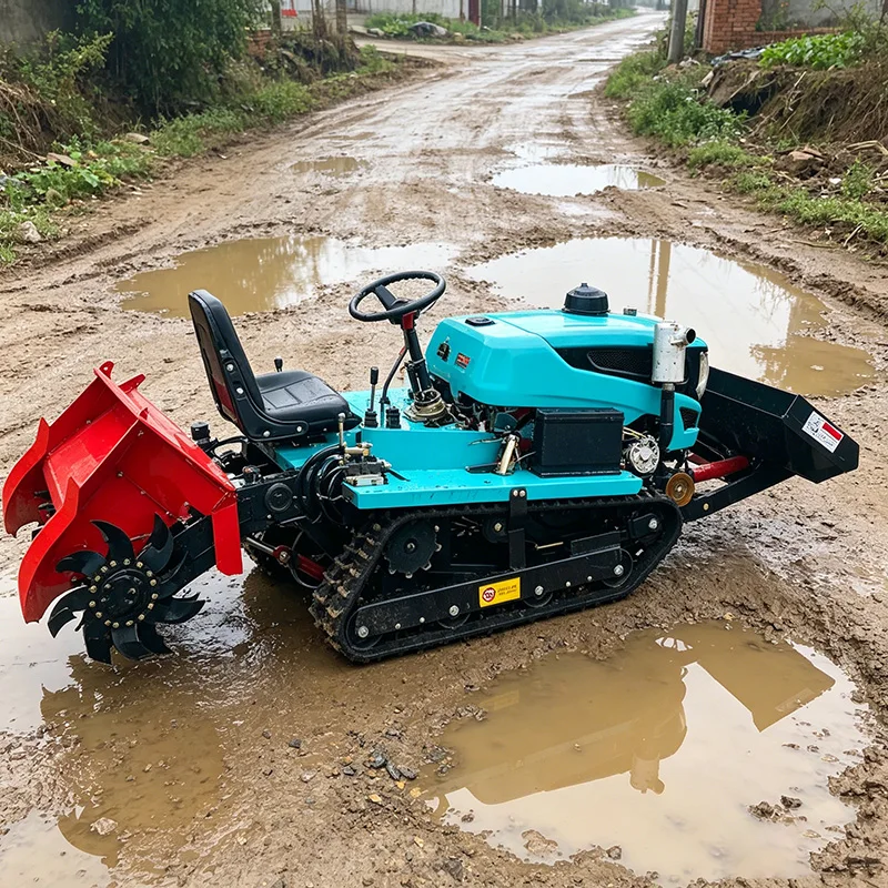 

Customized Crawler Type Rotary Tiller with Micro Tiller, Middle Cultivator and Ride-On Plowing Structure