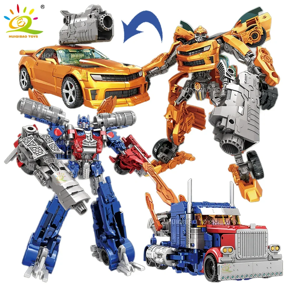 

2IN1 Transformation Toys Robot Car Alloy Plastic Movie Anime Action Figures Deformed Mecha Warrior Model Toys for Children Gifts