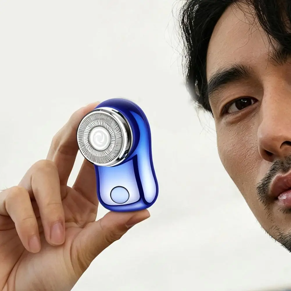 Men Electric Razor Double Ring Foil Shaver Digital Battery Display Type C Rechargeable Washable Travel Grooming Tool