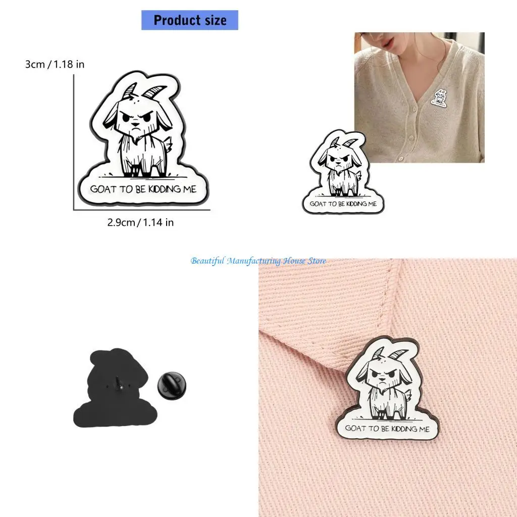 

E56A Cool Goat Enamel Brooch Backpack Badge Fashion Pin Elegant Clothing Accessory
