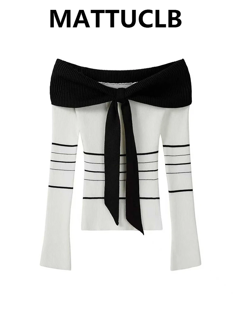 

Зимние женские пуловеры Y2k, облегающий свитер с разрезом на шее, корейский модный трикотаж с длинными рукавами, джемпер 2000-х годов, трикотажные изделия Coquette Gyaru