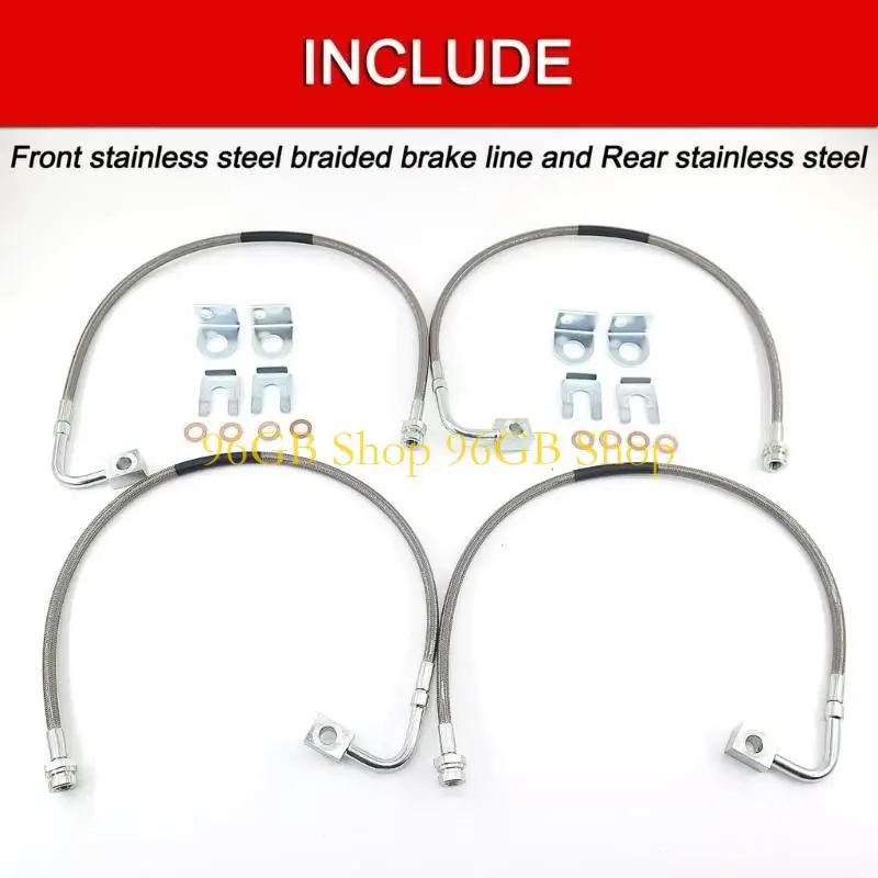 

96GB Stainless Steel Brake Lines Set Improve Braking System Replacement for JK 89716