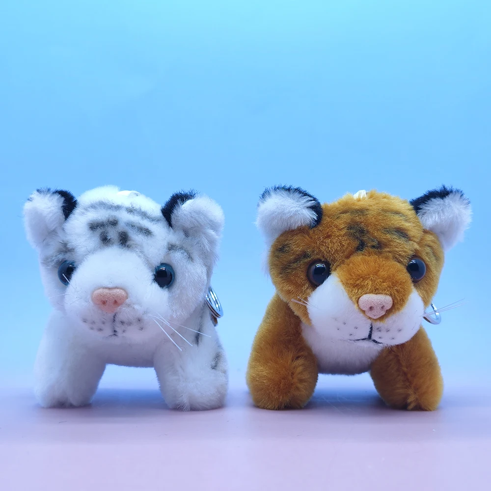 Cute Furry Tiger Plush Toy Pendant Zodiac Tiger Key Chain Doll Bag Hanging Ornaments