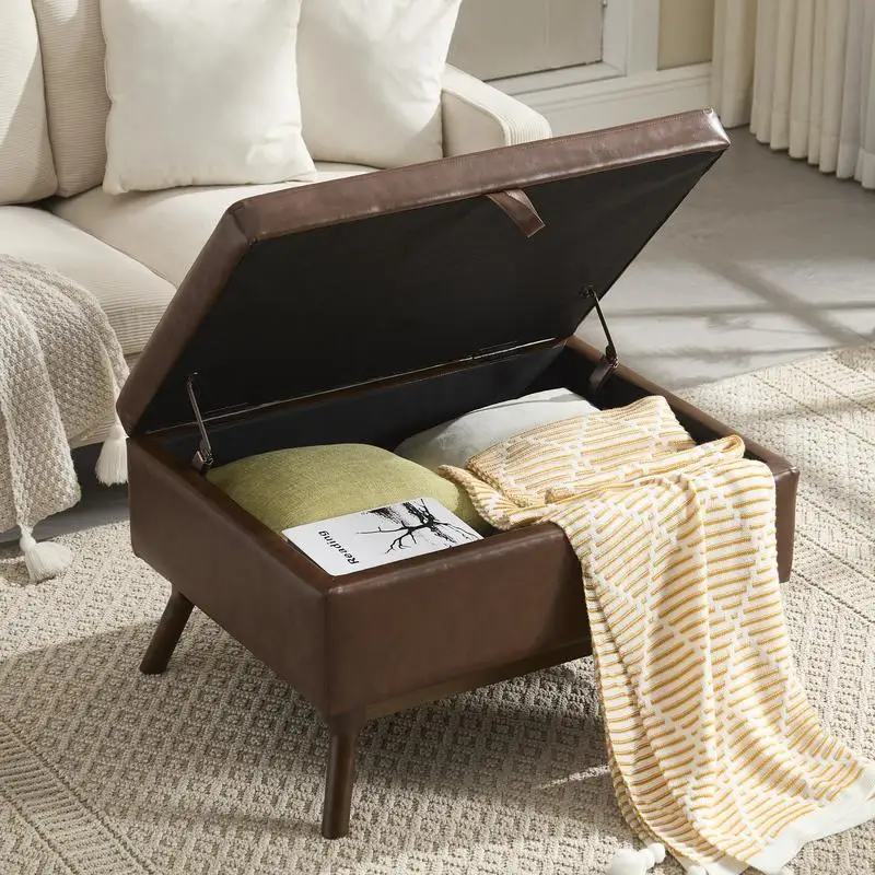 โต๊ะกาแฟทรงสี่เหลี่ยมสไตล์มิดเซ็นจูรี่โมเดิร์น พร้อมที่เก็บของ สำหรับห้องนั่งเล่น ทางเข้าบ้าน ห้องครอบครัว ใช้งานได้หลากหลาย เป็นโต๊ะกาแฟและ