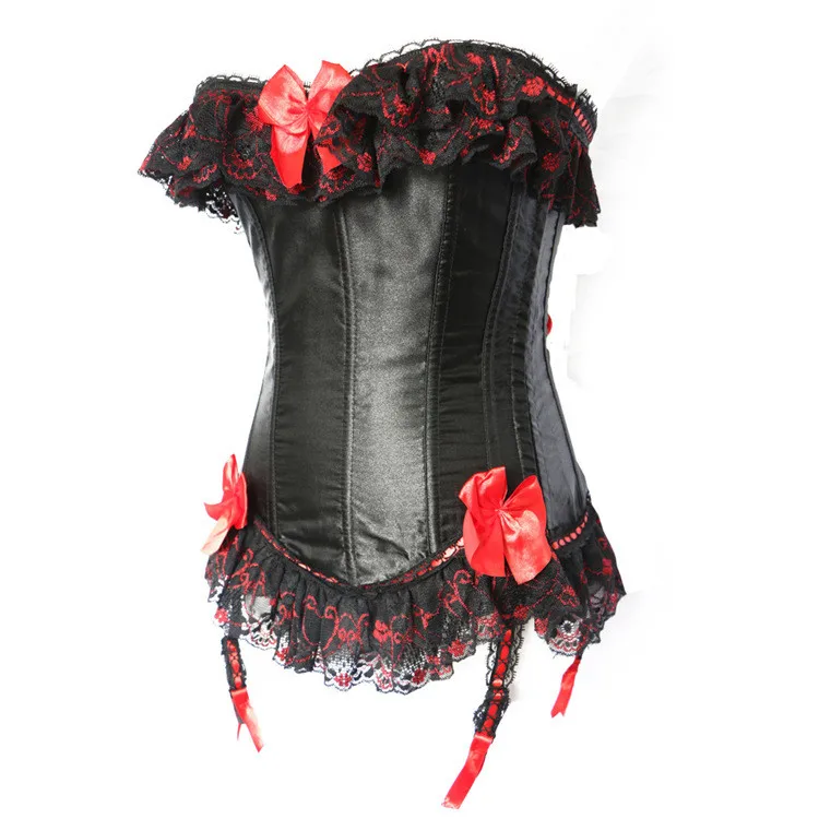 Women Gothic Lace Underbust Corset Waist Trainer Slimming Bustiers Lingerie Shapewear Bones Basques Body Shaper