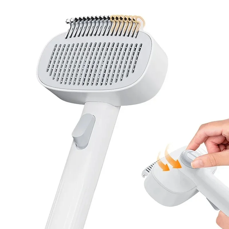 Magic Pet Grooming Brush - Effortless Knot Remover & Hair Collector, Painless Detangling for Cats & Dogs with Thick Fur.