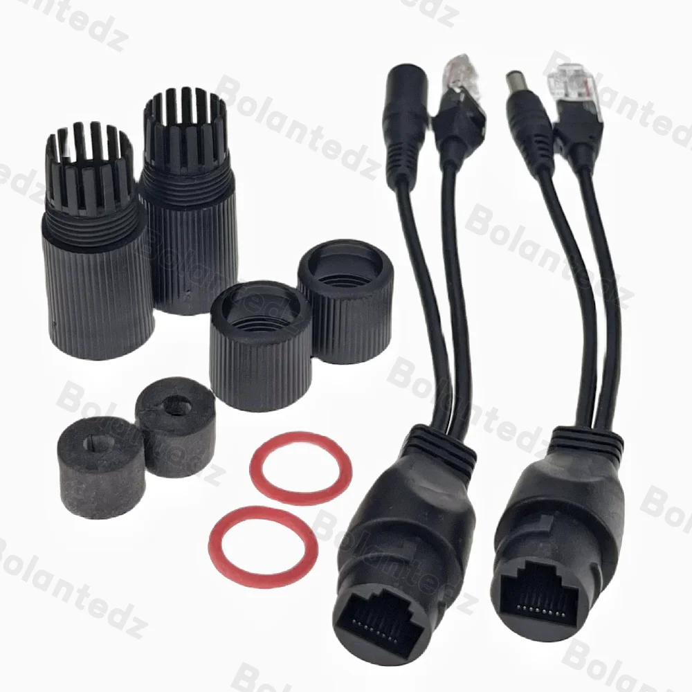 Passive Power Over Ethernet Adapter Cable Waterproof POE Cable POE Splitter RJ45 Injector Power Supply Module 12V for IP Camera